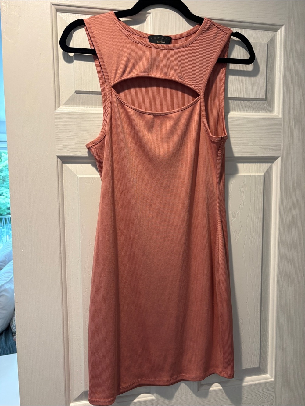 Michael Costello Blush Pink Sleeveless Cutout Shift Dress